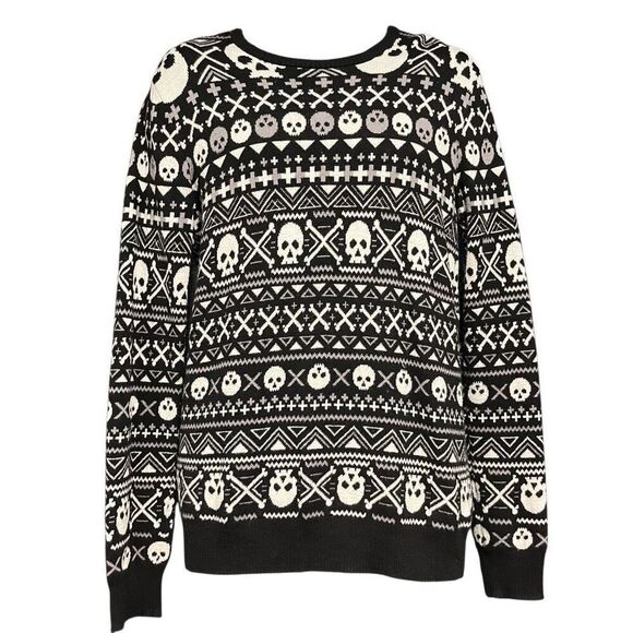 Hot Topic Rude Skulls Ugly Christmas Holiday Sweater Men’s XS - Picture 1 of 4